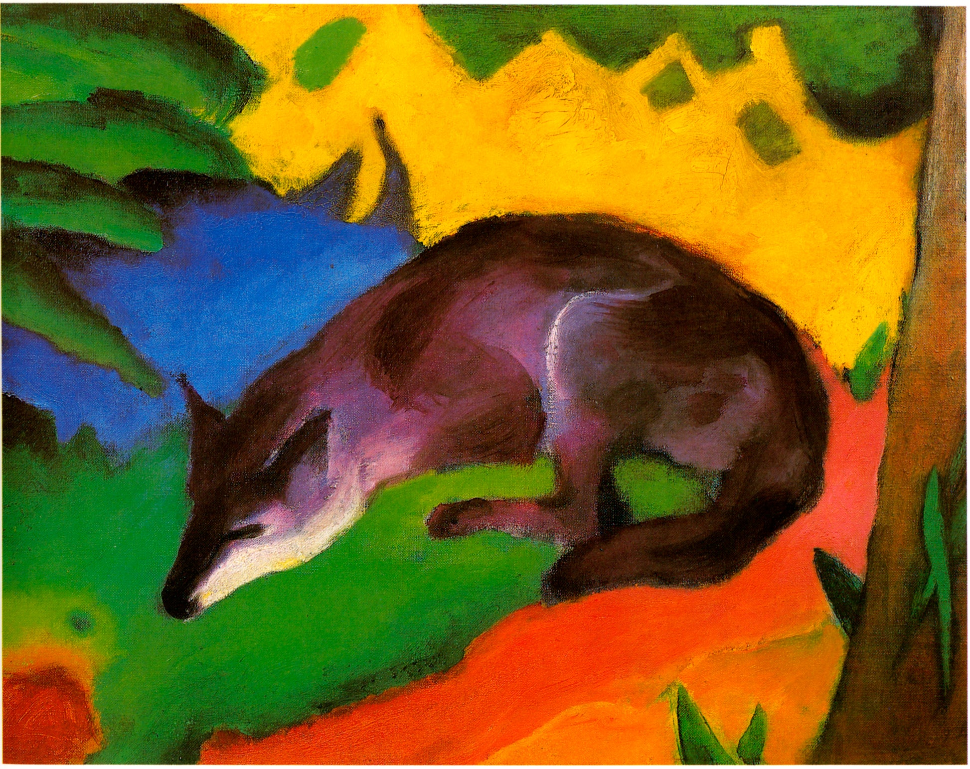 Reproduction du tableau « Le Renard bleu-noir - Franz Marc » par Alpha Reproduction en peinture à l’huile