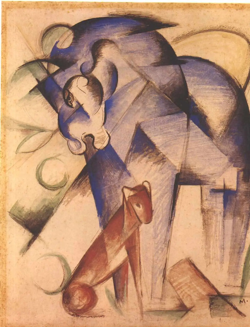 Fabulous Animals (Blue Horse and Red Dog) - Franz Marc