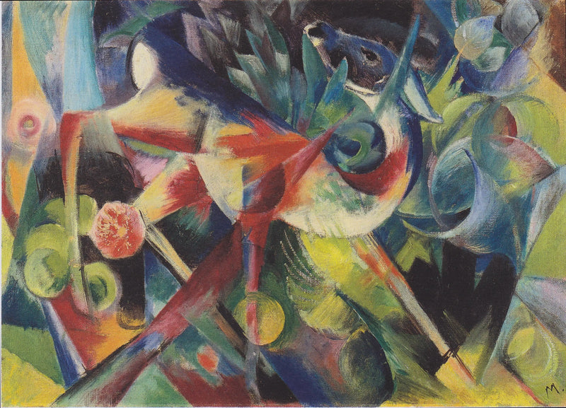 Stag in a Flowering Garden - Franz Marc