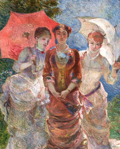 Three Women with Umbrellas - Marie Bracquemond