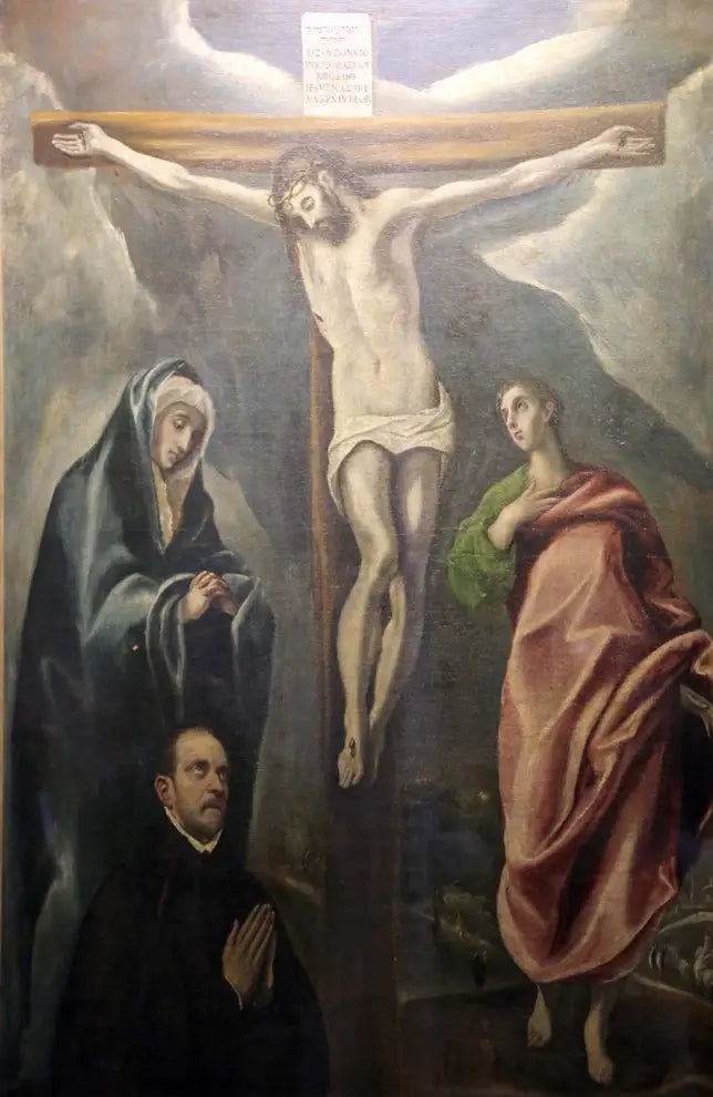 Crucifixion with the Virgin Mary and Saint John the Evangelist - El Greco