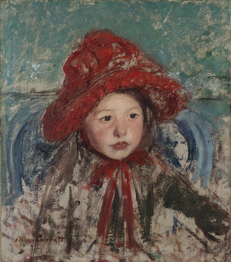 Little Girl with the Big Red Hat - Mary Cassatt