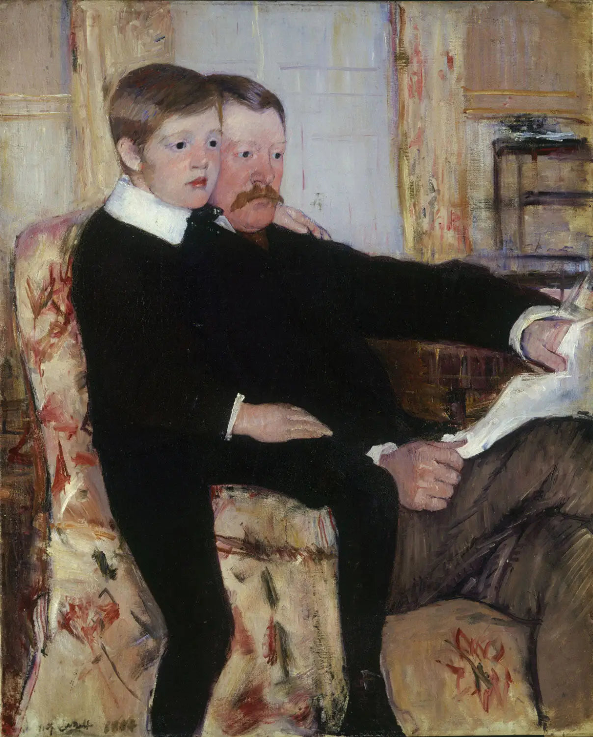 Reproduction du tableau « Portrait d'Alexander J. Cassatt et de son fils, Robert Kelso Cassatt - Mary Cassatt » par Alpha Reproduction en peinture à l’huile