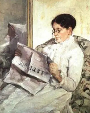 Reproduction du tableau « Lire « Le Figaro » - Mary Cassatt » par Alpha Reproduction en peinture à l’huile