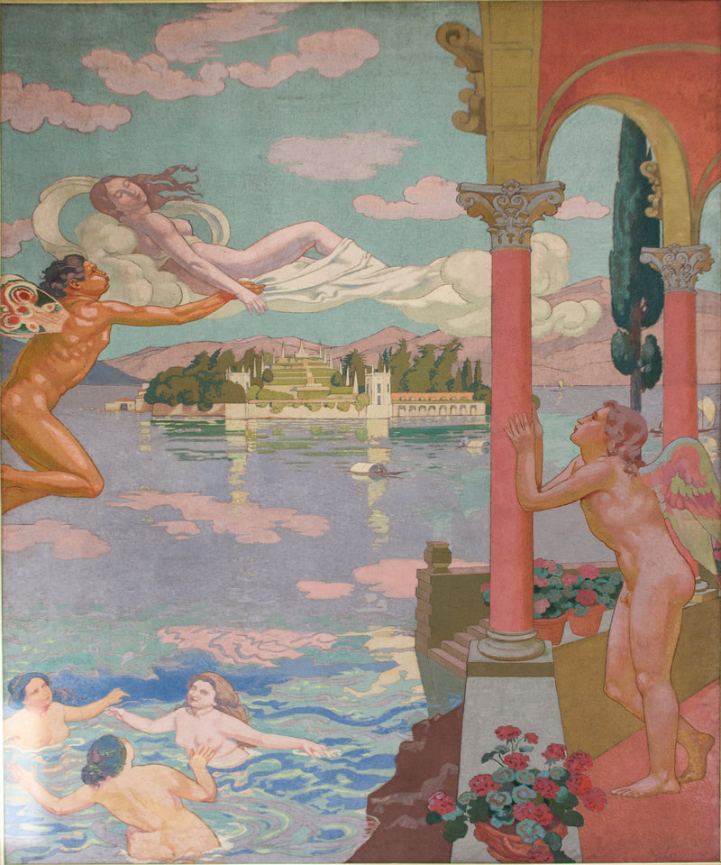 Panel II. Le Zéphyr, sur ordre de l'Amour, transporte Psyché dans une île de délices - Maurice Denis