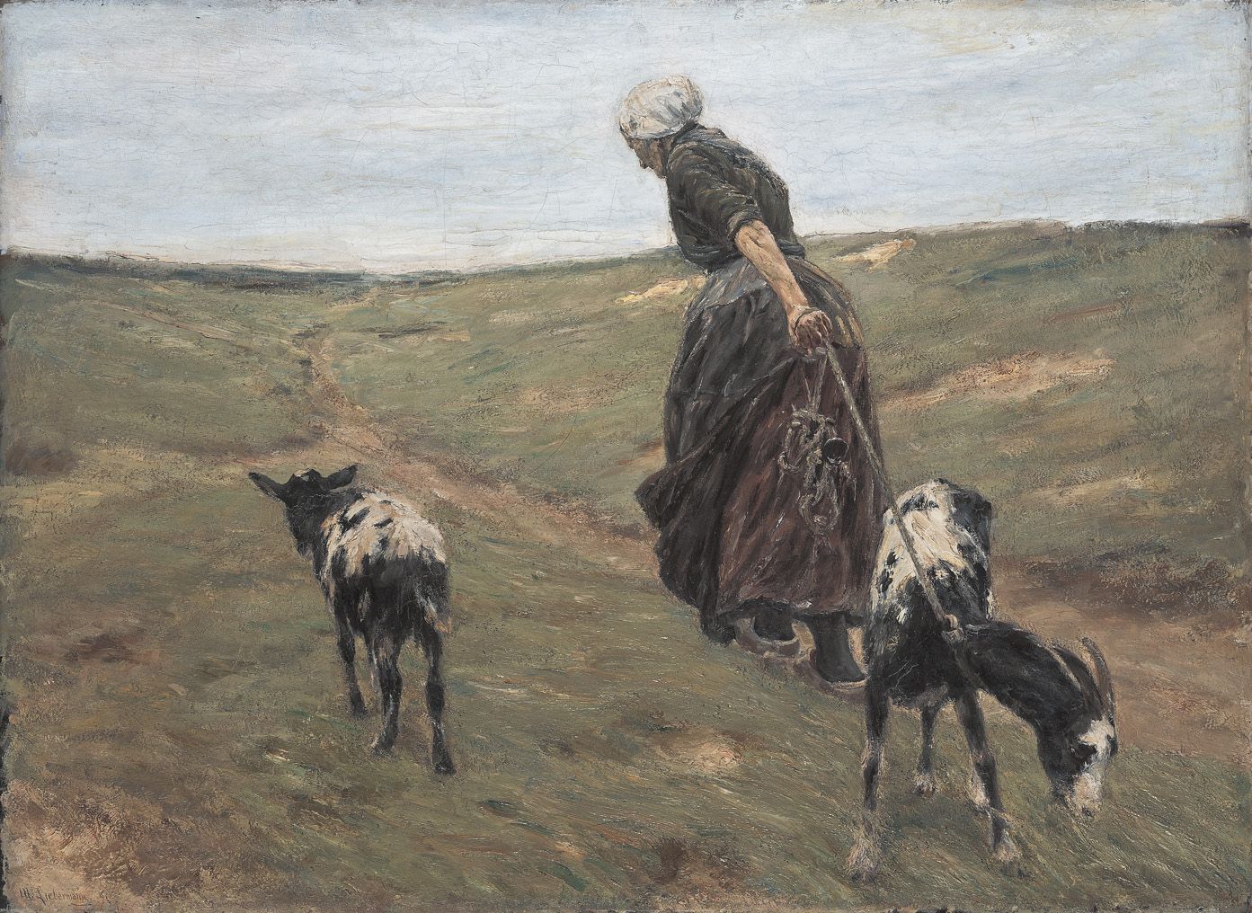 Woman with Goats in the Dunes - Max Liebermann