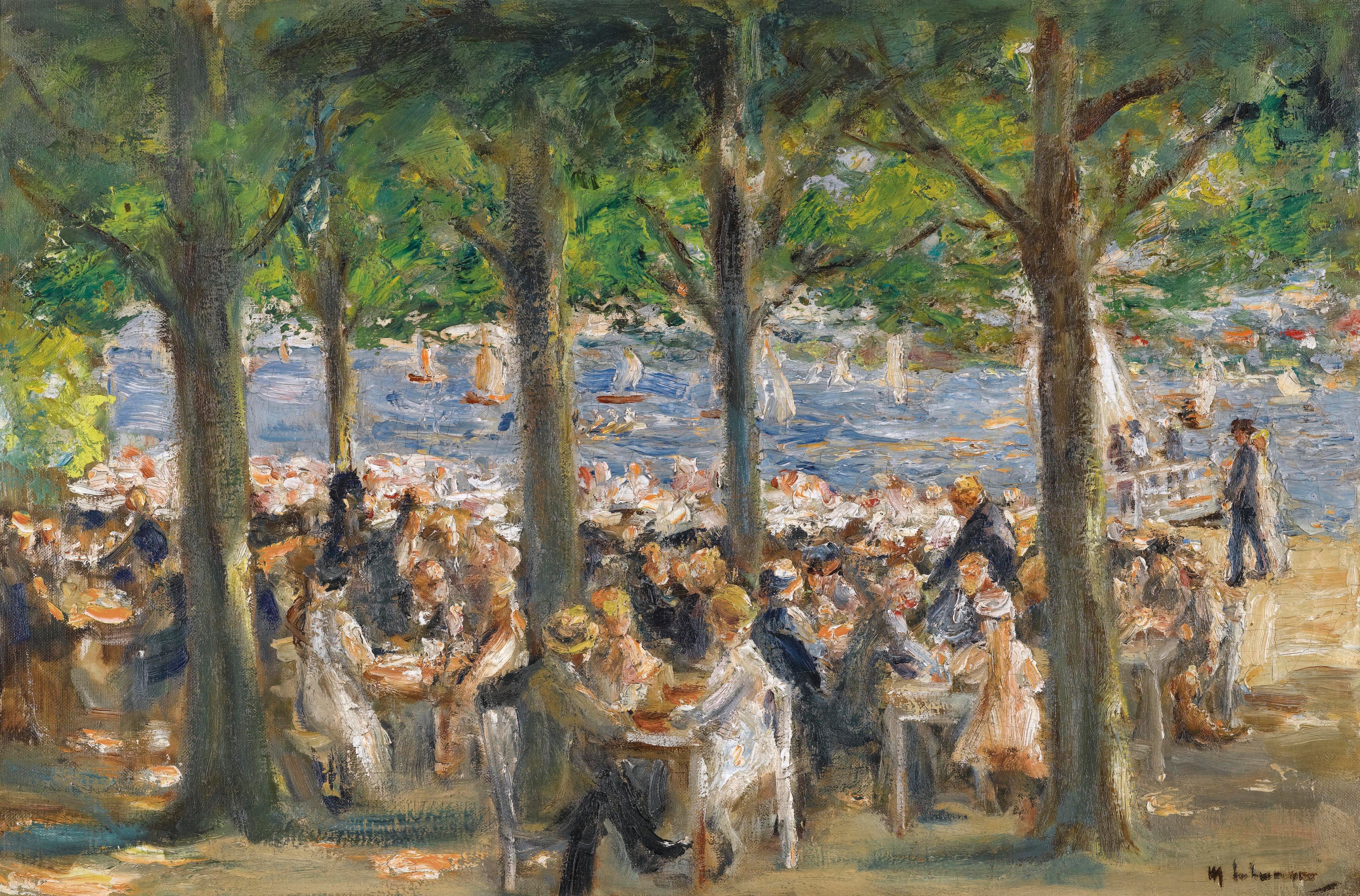 Beer Garden near the Havel under the Trees - Max Liebermann