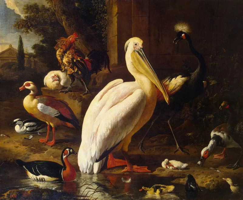 Birds in a Park - Melchior de Hondecoeter