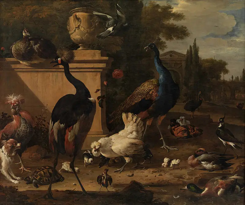 Chicken coop in a manor - Melchior de Hondecoeter