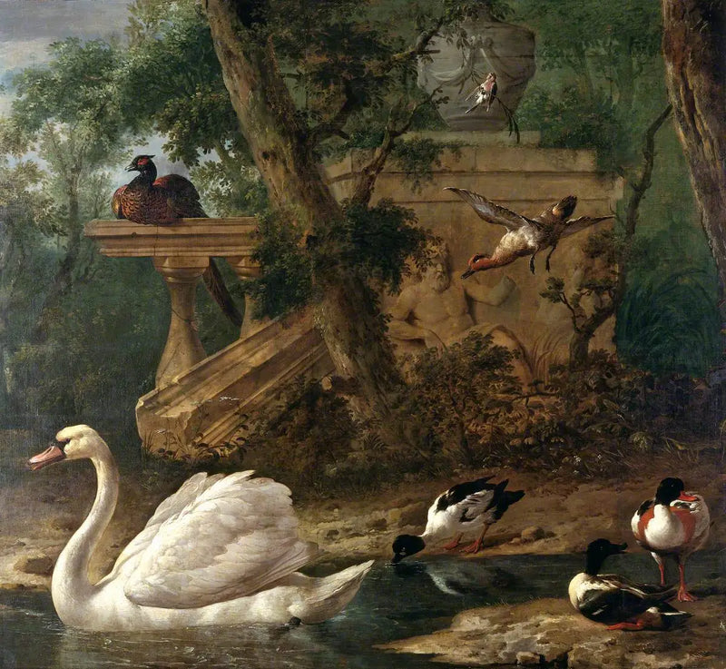 Birds in a Garden - Melchior de Hondecoeter