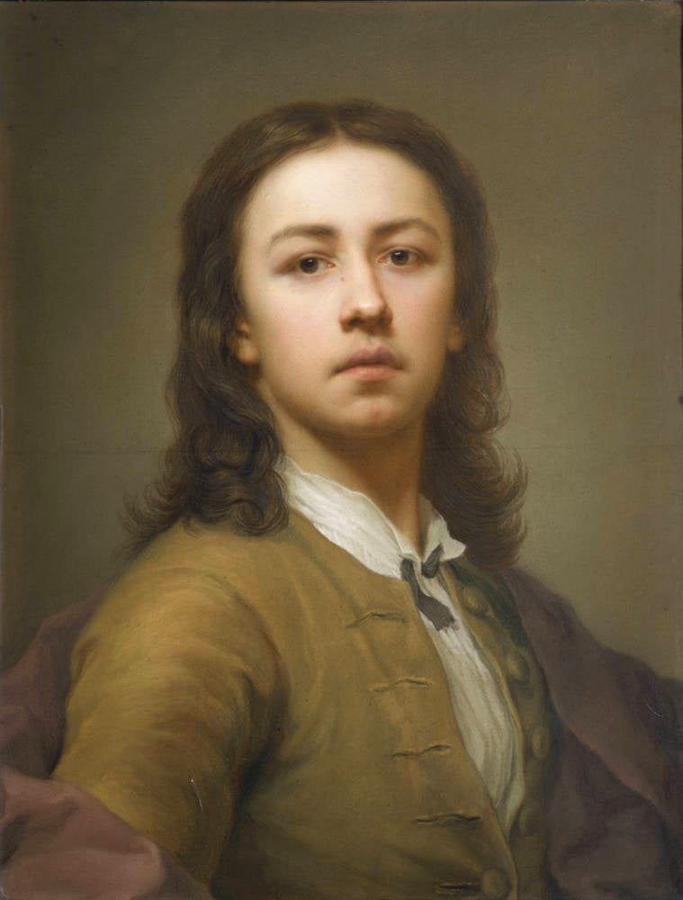 Self-Portrait with Red Coat - Anton Raphael Mengs