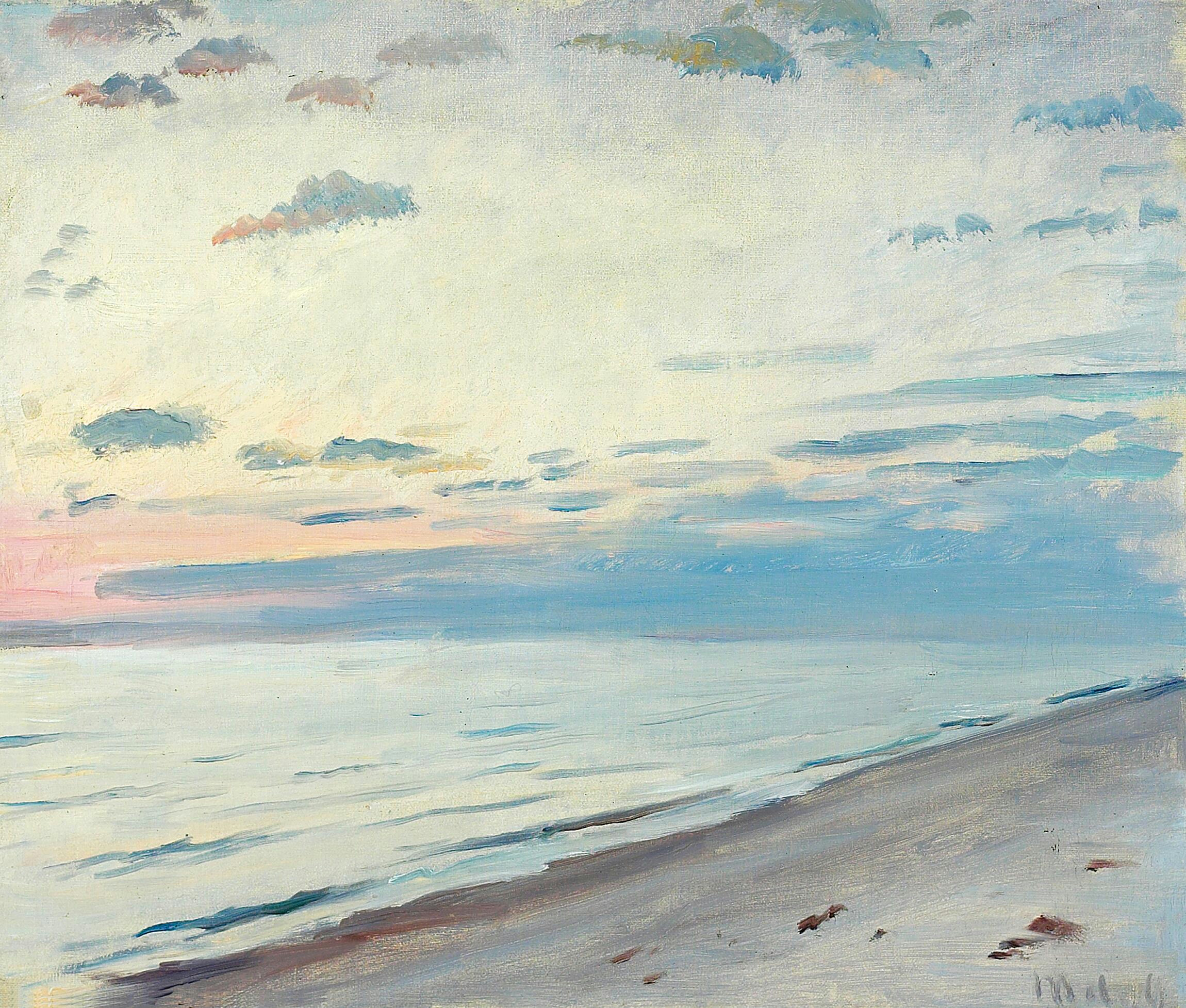 Evening light on Skagen beach. -Michael Peter Ancher