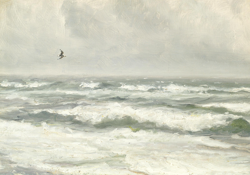 Breaking the waves on a gray day. - Michael Peter Ancher