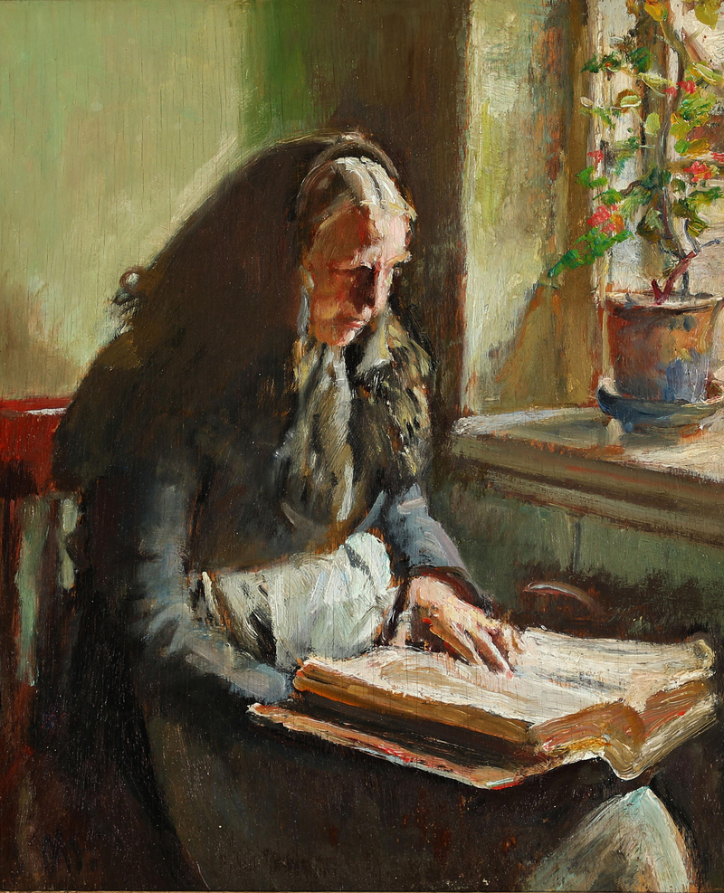 A woman is reading by a window. - Michael Peter Ancher