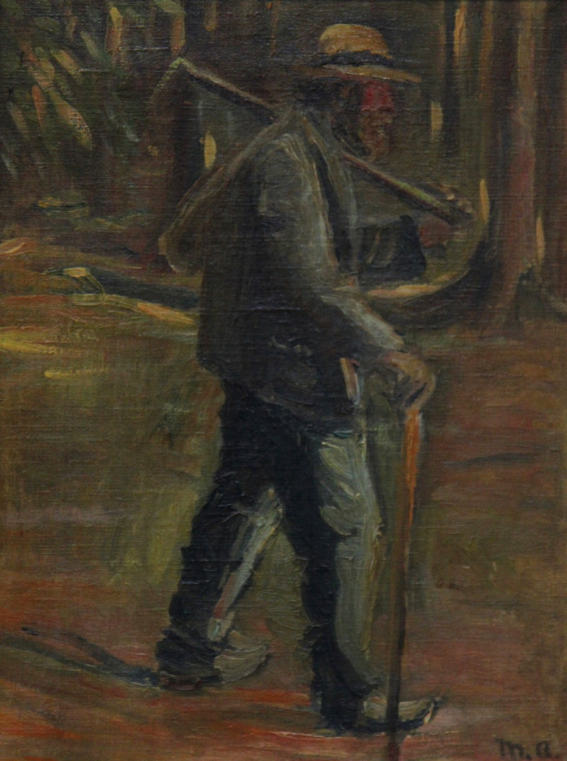 A forestry worker on foot. - Michael Peter Ancher
