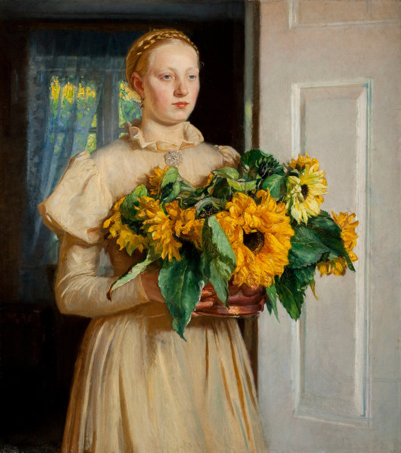Girl with Sunflowers (1893) - Michael Peter Ancher
