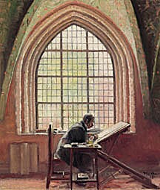 The painter Kongstad writes the new Grundlov (Constitution). -Michael Peter Ancher