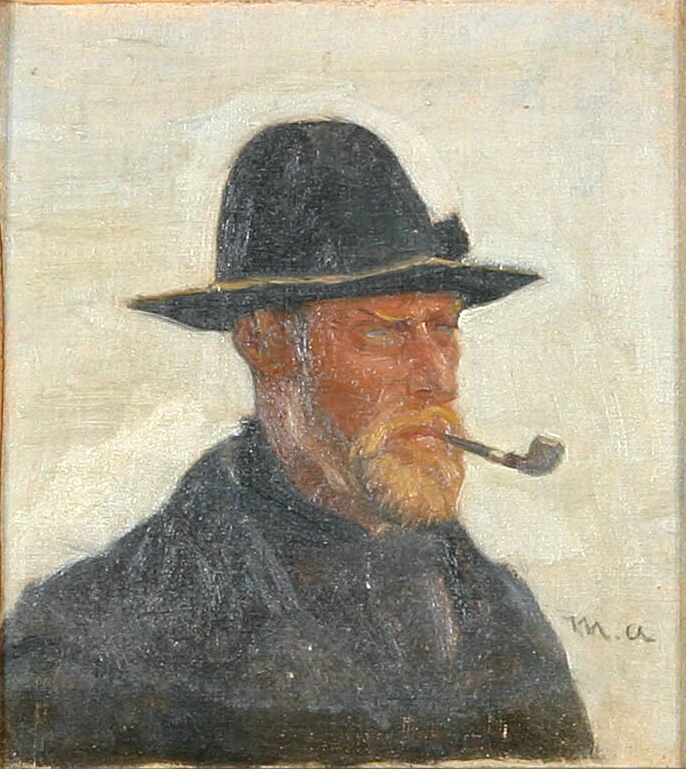 A fisherman smoking a pipe. - Michael Peter Ancher