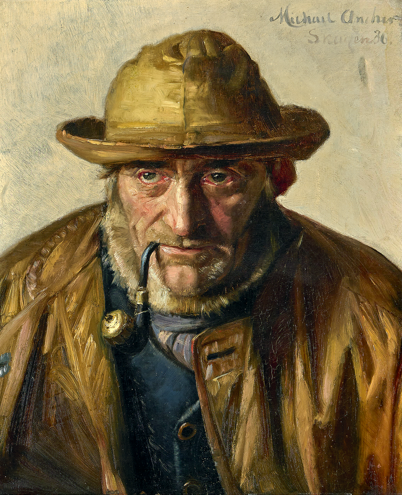 A Skagen fisherman smoking a pipe. 1886. - Michael Peter Ancher