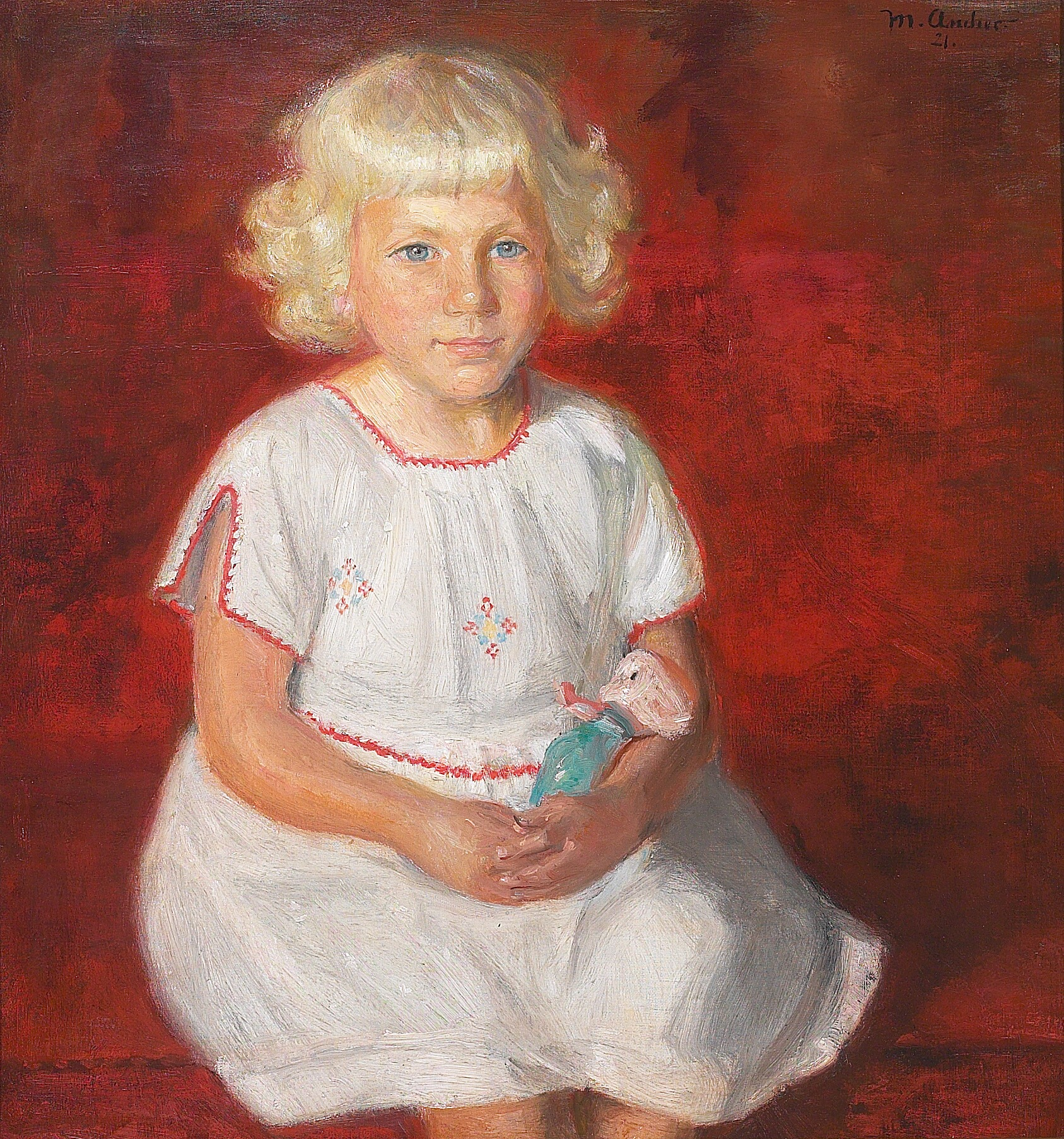 Rose of Skagen. Young fisherwoman in her Sunday best. - Michael Peter Ancher