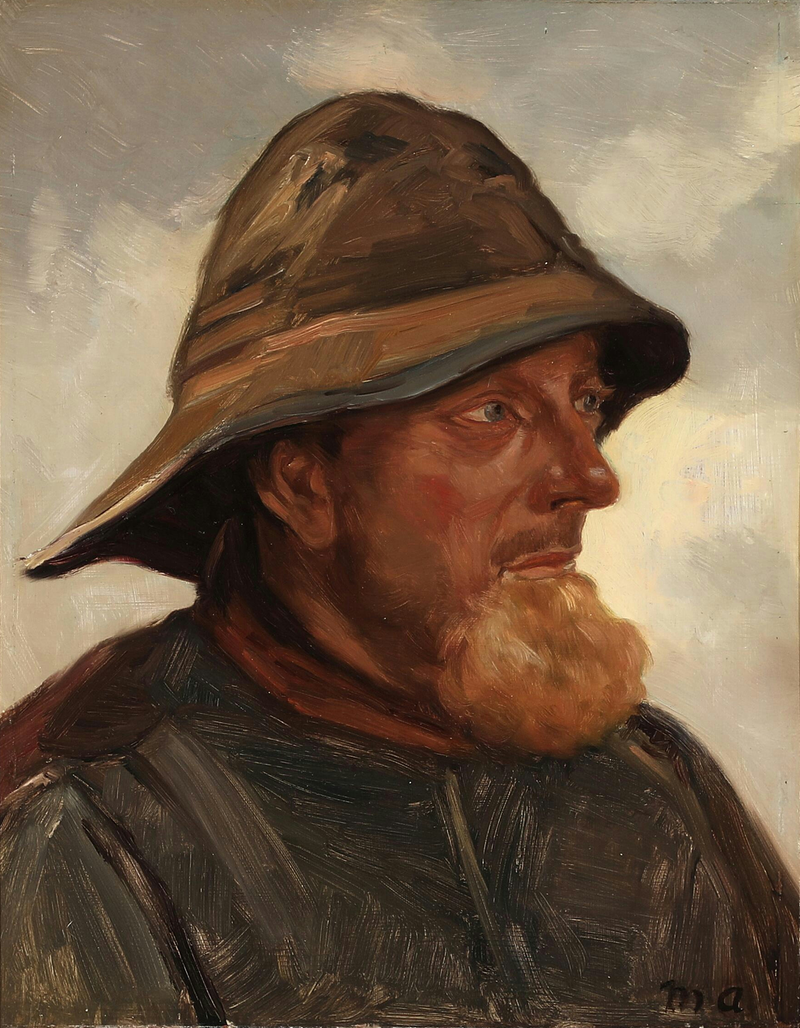 A fisherman from Skagen. 37 x 29 cm. - Michael Peter Ancher