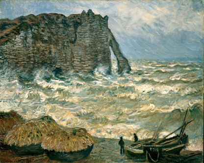 🎨 The Cliffs of Étretat in Rough Sea – Claude Monet, 1883