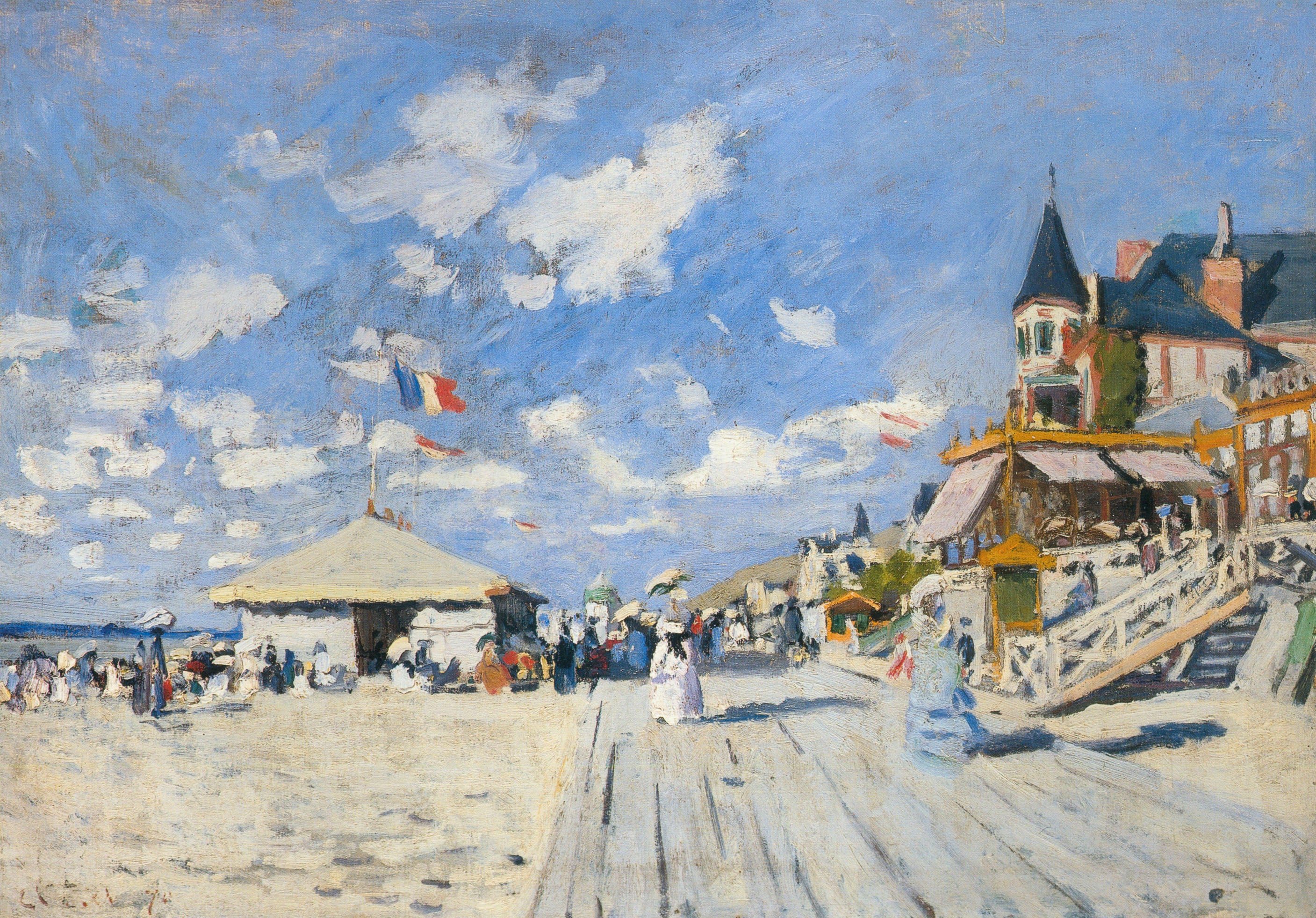 Reproduction du tableau « Sur les planches de Trouville - Claude Monet » par Alpha Reproduction en peinture à l’huile