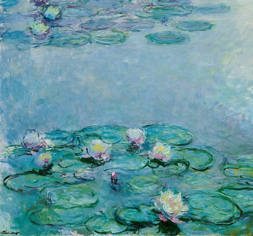 🌸 Water Lilies – Close-up detail of flowers, Claude Monet