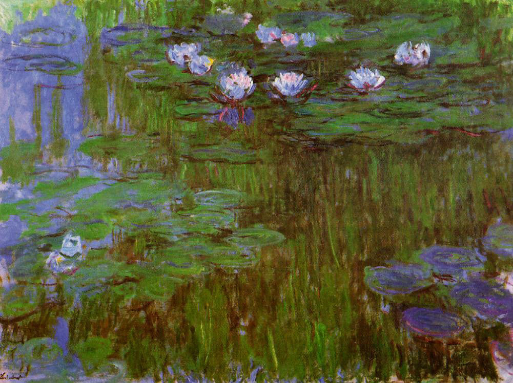 🌿 Water Lilies and Green Reflections, Claude Monet