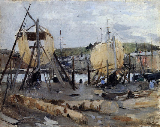 Reproduction du tableau « Bateaux en construction - Berthe Morisot » par Alpha Reproduction en peinture à l’huile
