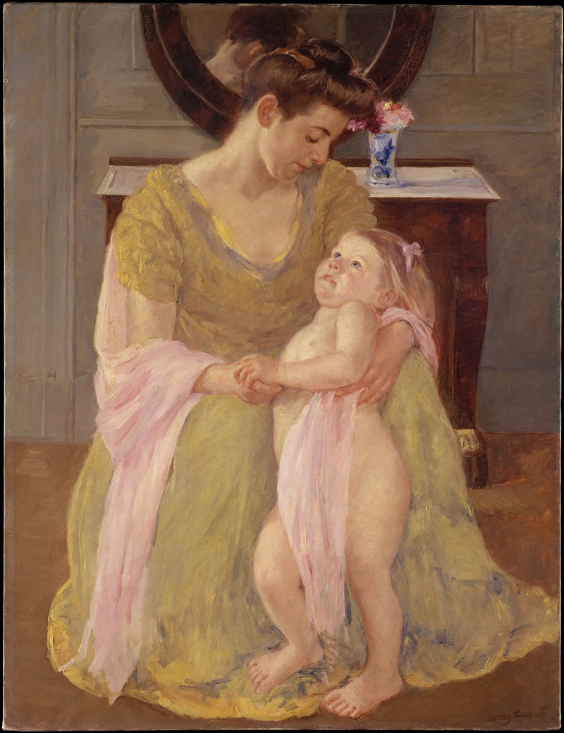 Mother and Child with a Pink Scarf - Mary Cassatt