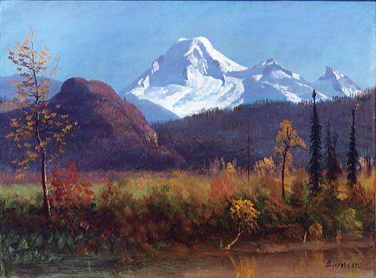 Le mont Baker depuis le fleuve Fraser - Albert Bierstadt