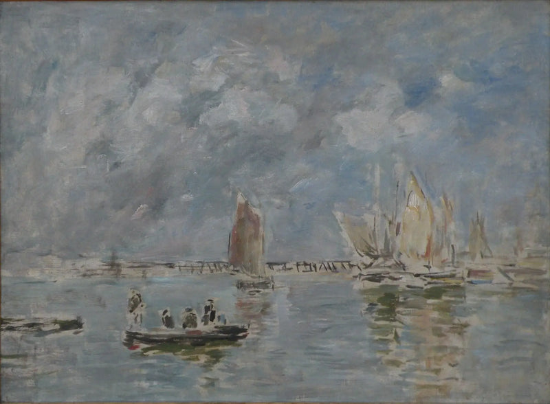 Boats and Jetty - Eugène Boudin