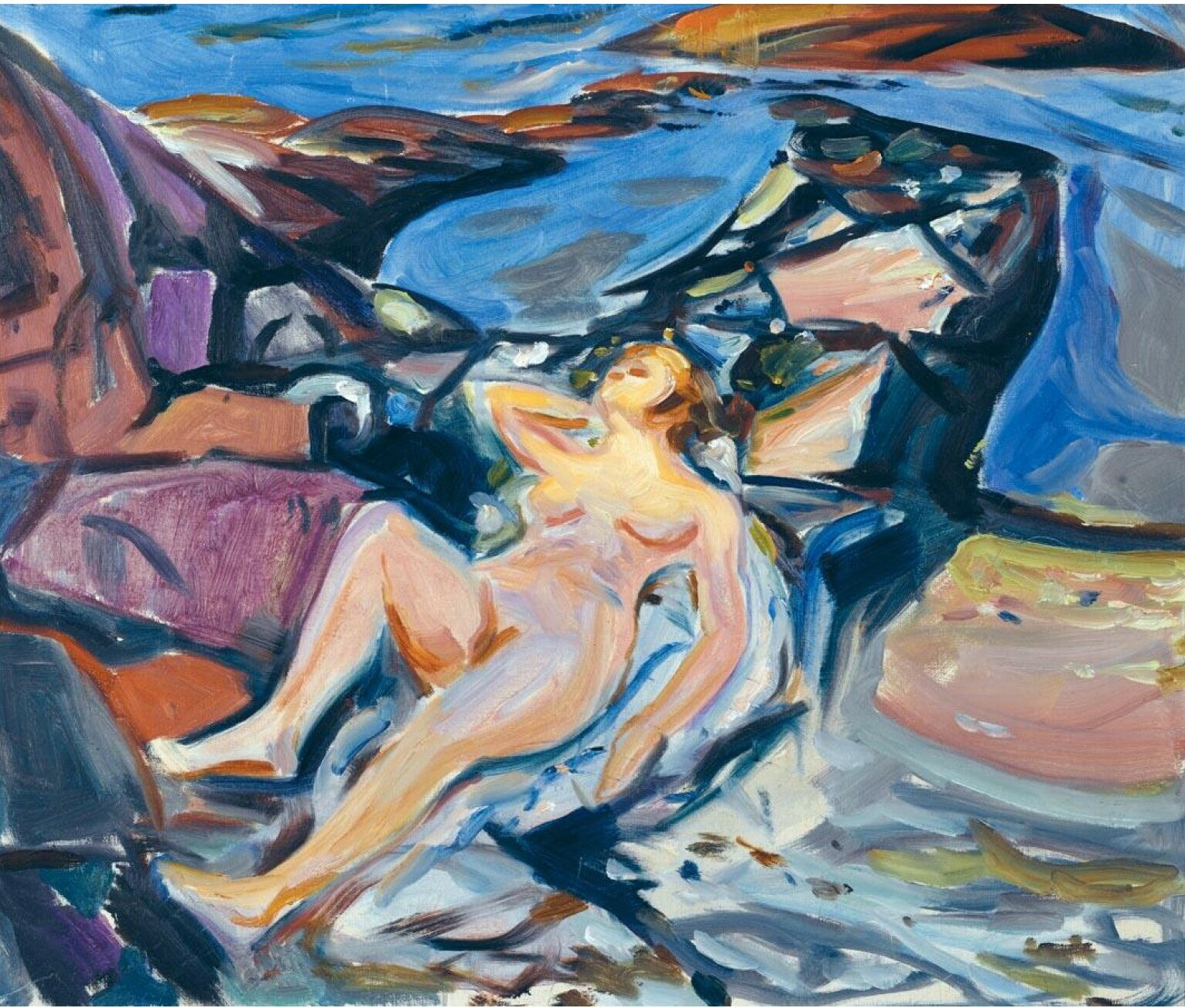 Reproduction du tableau « bain de soleil - Edvard Munch » par Alpha Reproduction en peinture à l’huile