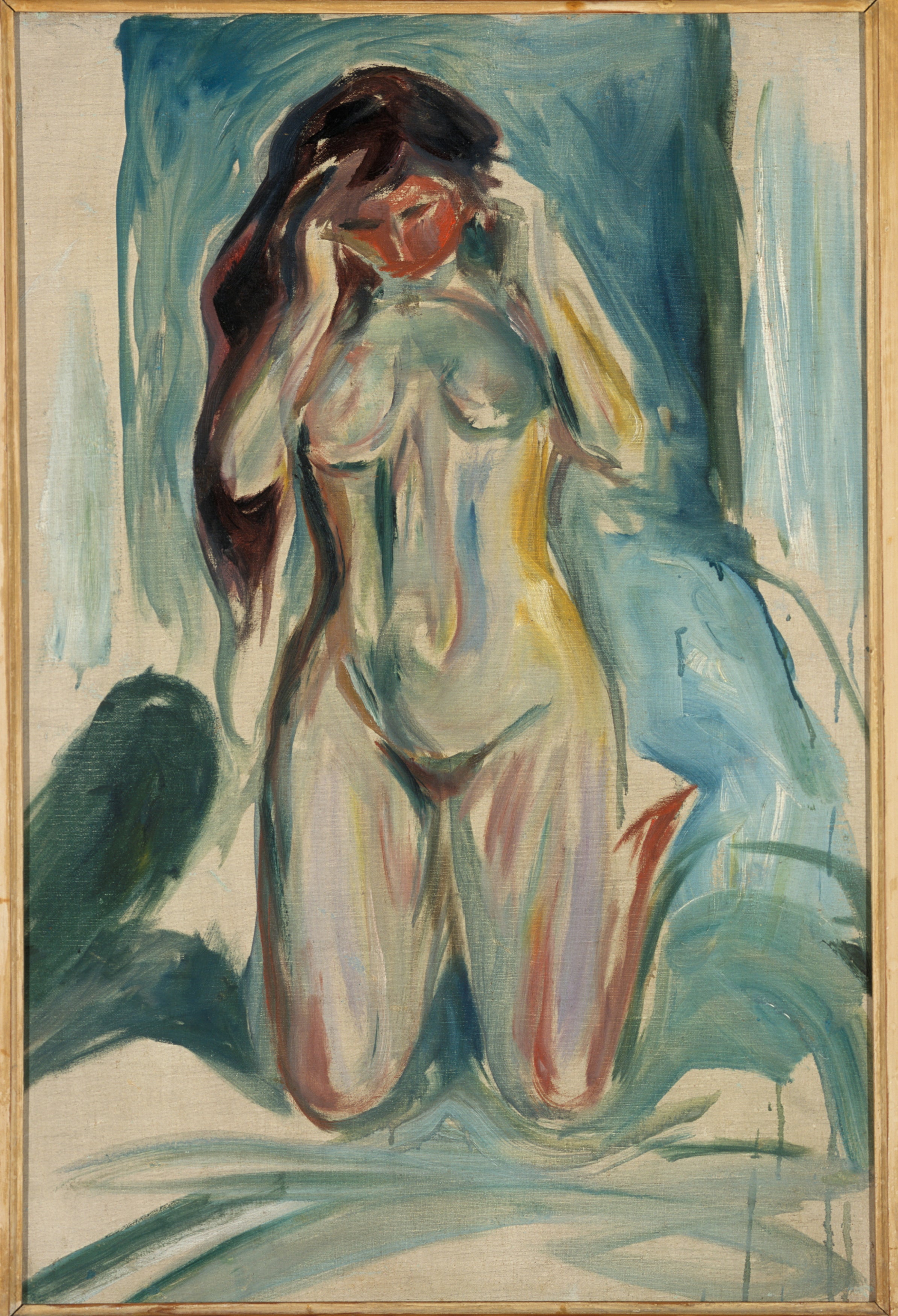 Reproduction du tableau « Nu agenouillé - Edvard Munch » par Alpha Reproduction en peinture à l’huile