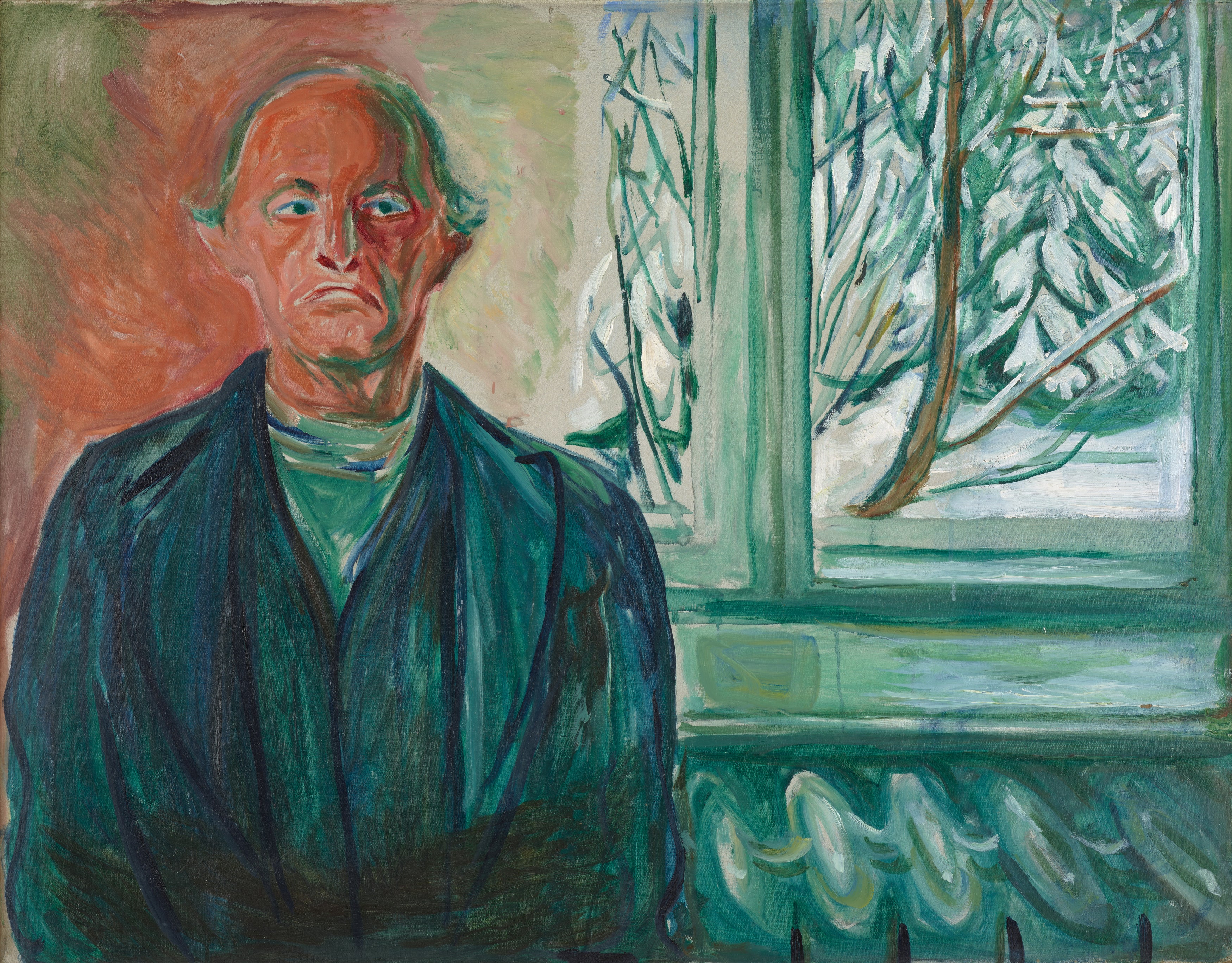 Reproduction du tableau « Autoportrait près de la fenêtre - Edvard Munch » par Alpha Reproduction en peinture à l’huile