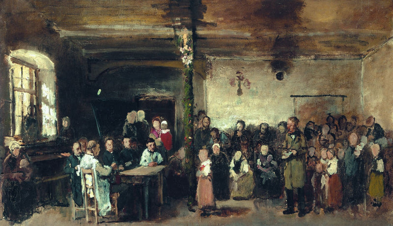 École à Colpach. Croquis - Mihály Munkácsy