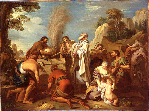 Manué offre un sacrifice au Seigneur pour obtenir un fils - Charles-Joseph Natoire