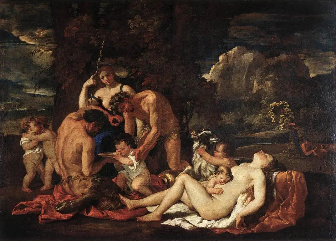 La Nourriture de Bacchus - Nicolas Poussin - Alpha Reproduction