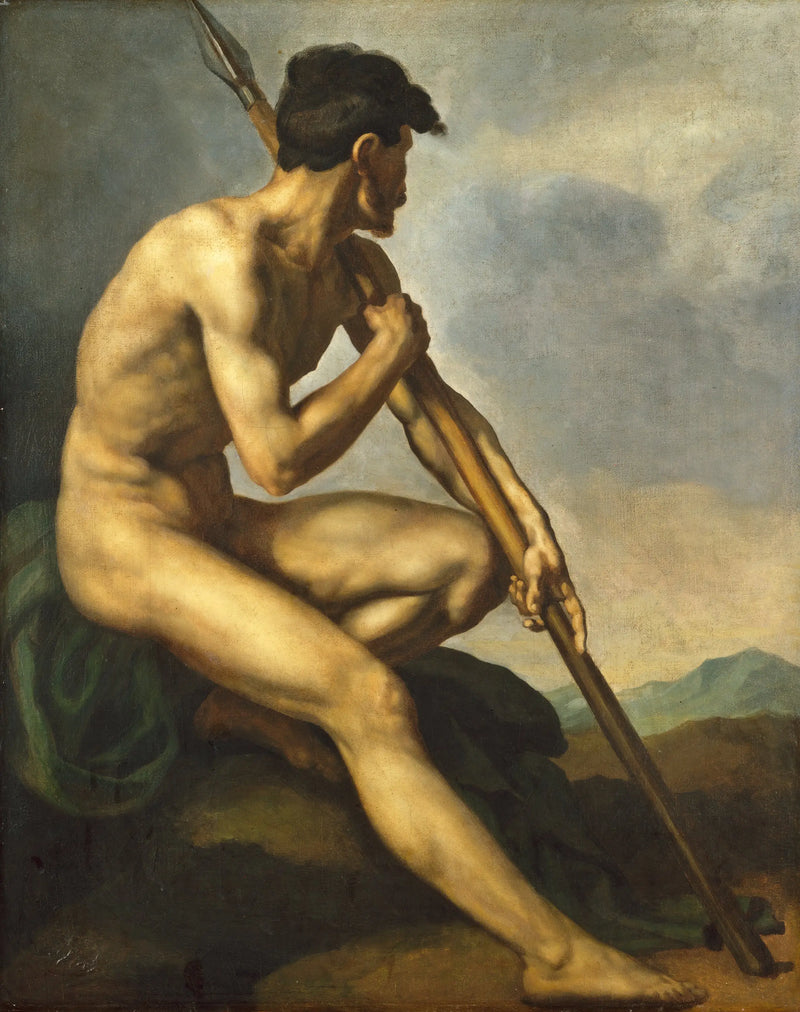Naked Warrior with a Spear - Théodore Géricault