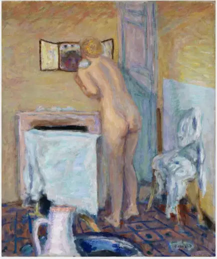 Nude in Front of a Mirror - Pierre Bonnard