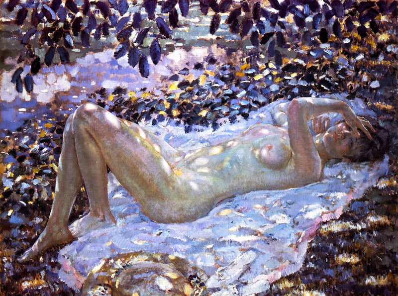 Nude under a dappled light - Frederick Carl Frieseke