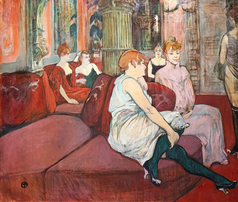 At the Salon on Rue des Moulins - Henri de Toulouse-Lautrec