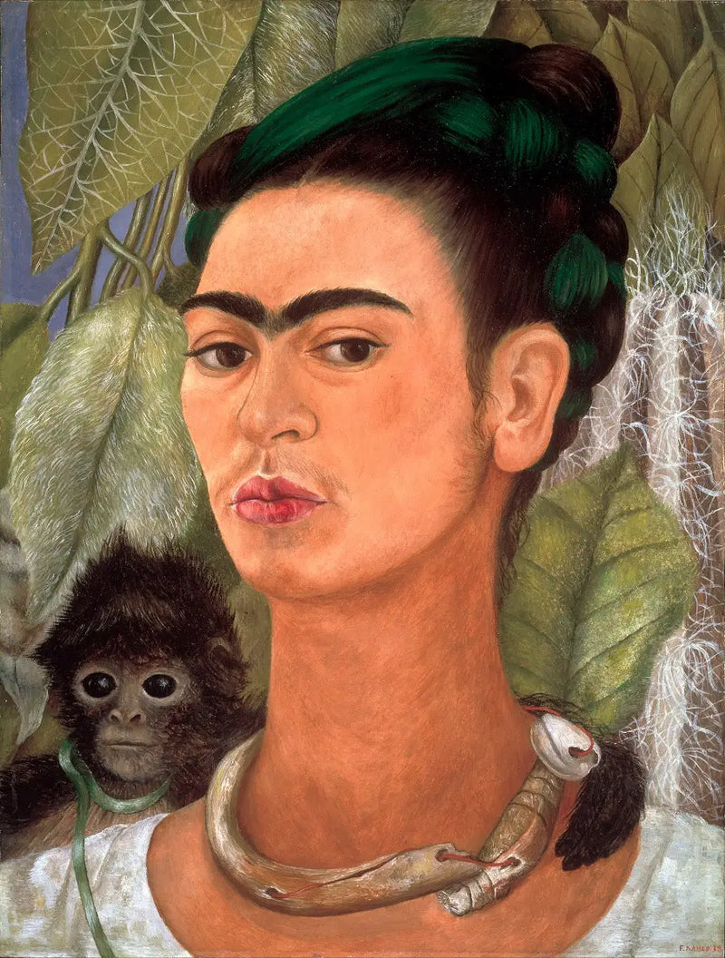 Self-Portrait with a Monkey - Frida Kahlo