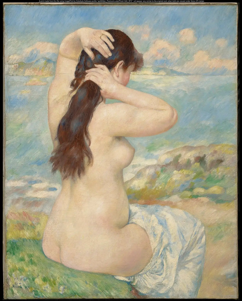 Bather Adjusting Her Hair - Pierre-Auguste Renoir