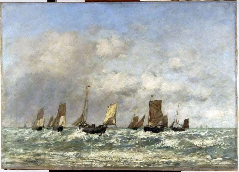 Berck: The Departure of the Boats - Eugène Boudin