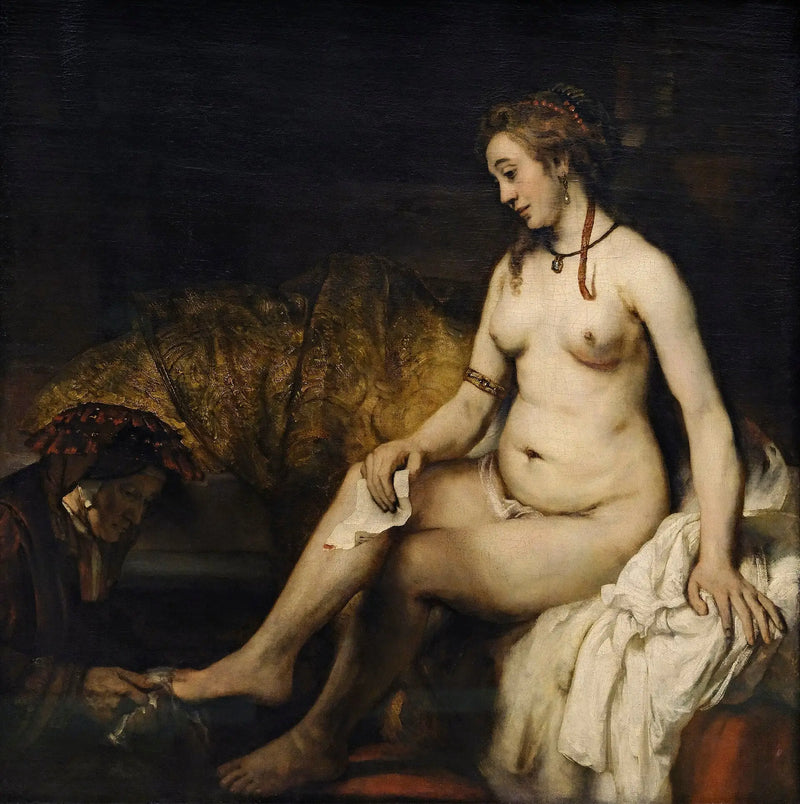 Bathsheba at Her Bath receiving David's Letter - Rembrandt