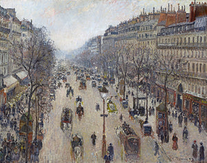 Boulevard Montmartre, Morning, Gray Weather - Camille Pissarro
