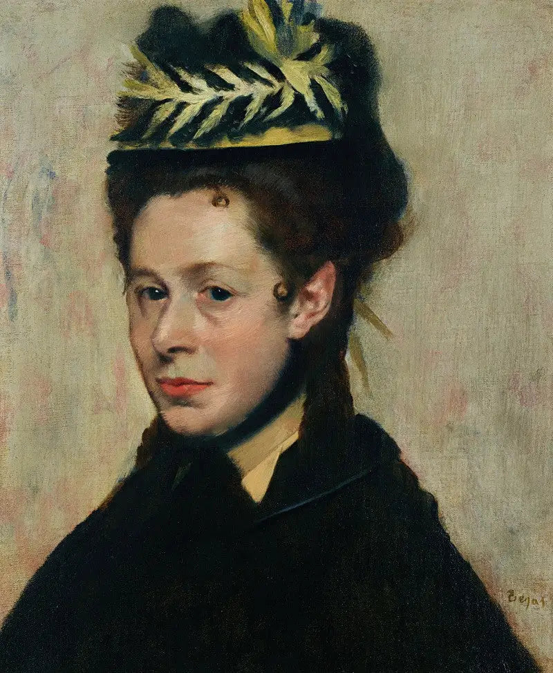 Bust of a Woman with a Feathered Hat - Edgar Degas