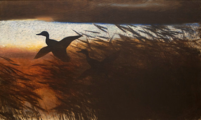Summer Ducks Taking Flight - Bruno Liljefors